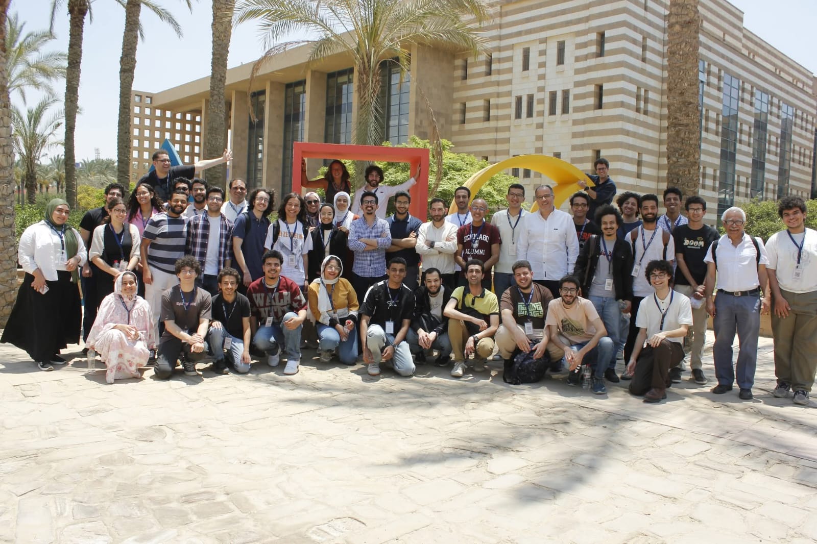 Participants and organizers of the Cairo Logic Summer School 2026, gathered outside on the AUC New Campus